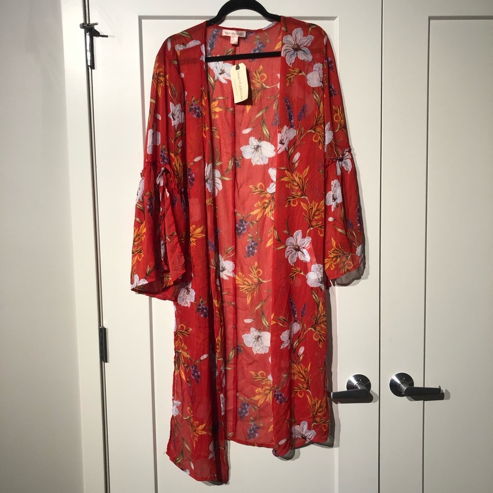 Red Floral Kimono